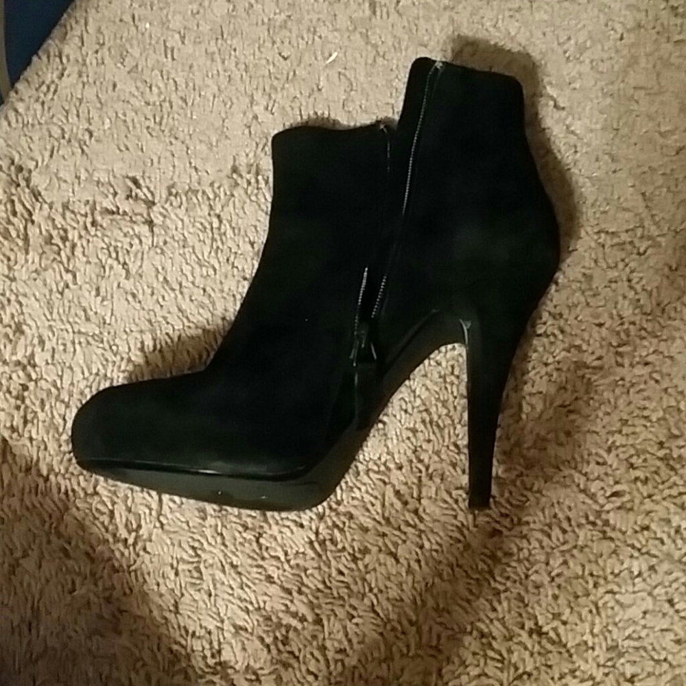Black Pencil Heel Ankle Boots